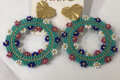 ARETES CIRCULARES FLORALES