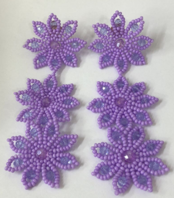 ARETES FLORALES LILA